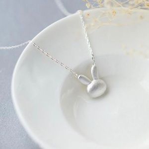 925 Sterling Silver Necklace With Bunny Pendant!